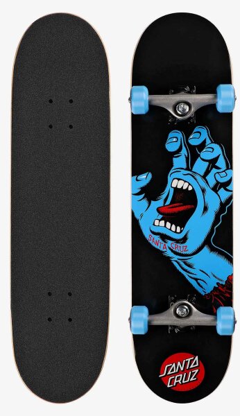 Santa Cruz Complete-Skateboard Screaming Hand Full black 8"