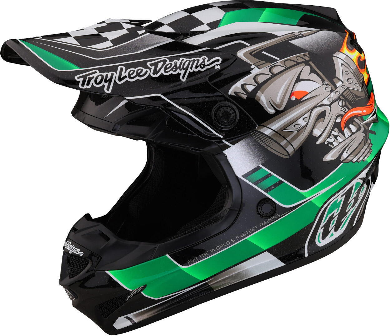 Troy Lee Designs SE4 Polyacryl MX-Helm Carb/Green