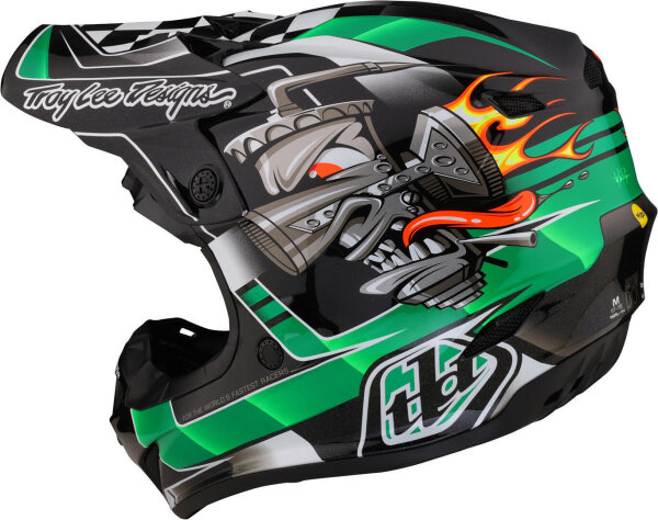 Troy Lee Designs SE4 Polyacryl MX-Helm Carb/Green