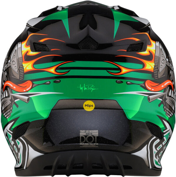 Troy Lee Designs SE4 Polyacryl MX-Helm Carb/Green