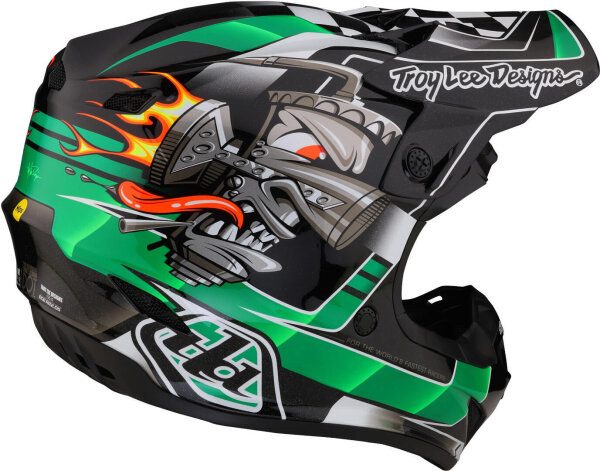 Troy Lee Designs SE4 Polyacryl MX-Helm Carb/Green