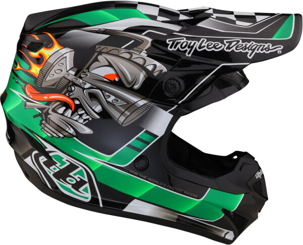 Troy Lee Designs SE4 Polyacryl MX-Helm Carb/Green