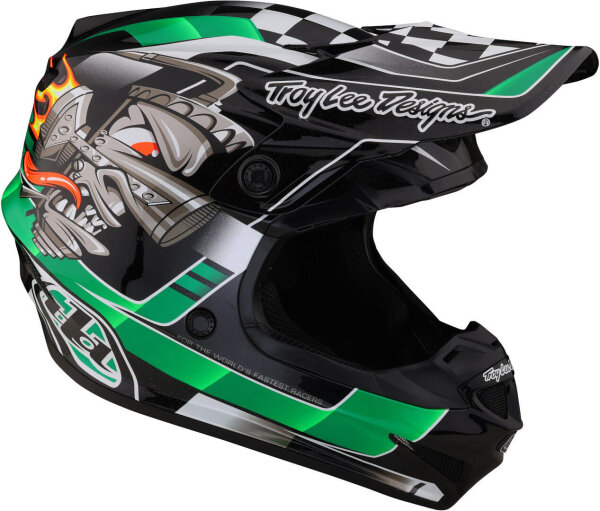 Troy Lee Designs SE4 Polyacryl MX-Helm Carb/Green