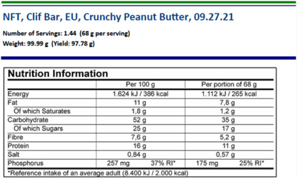 Clif Protein Riegel Crunchy Peanut Butter