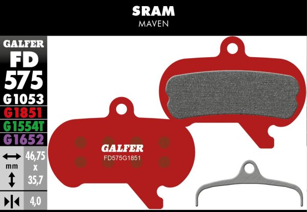 Galfer Advanced Bremsbeläge SRAM Maven