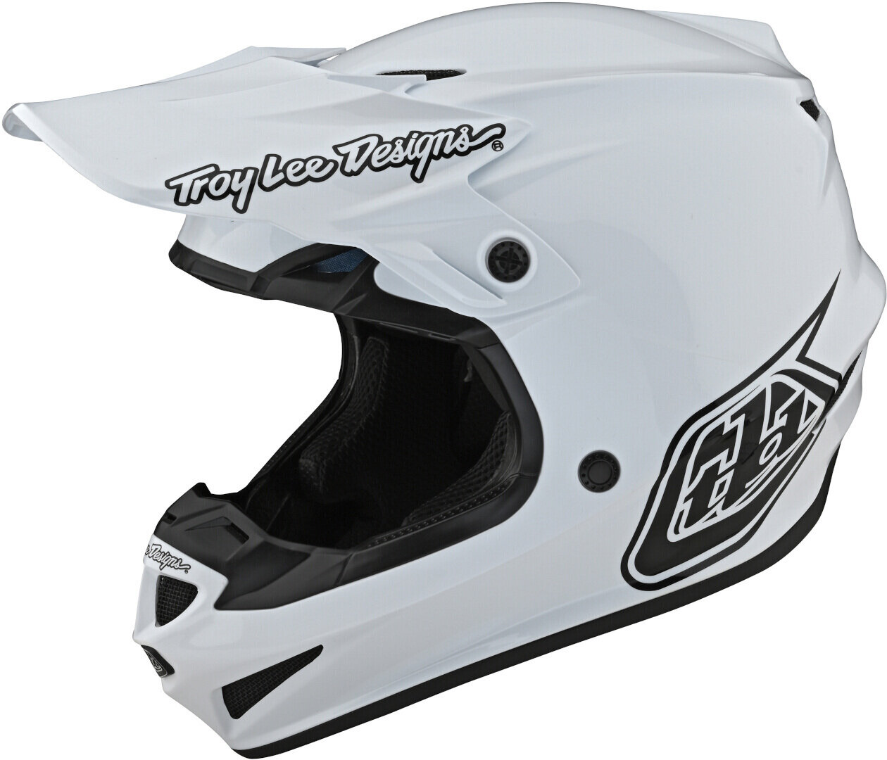 Troy Lee Designs SE4 Polyacryl Mips MX-Helm mono white