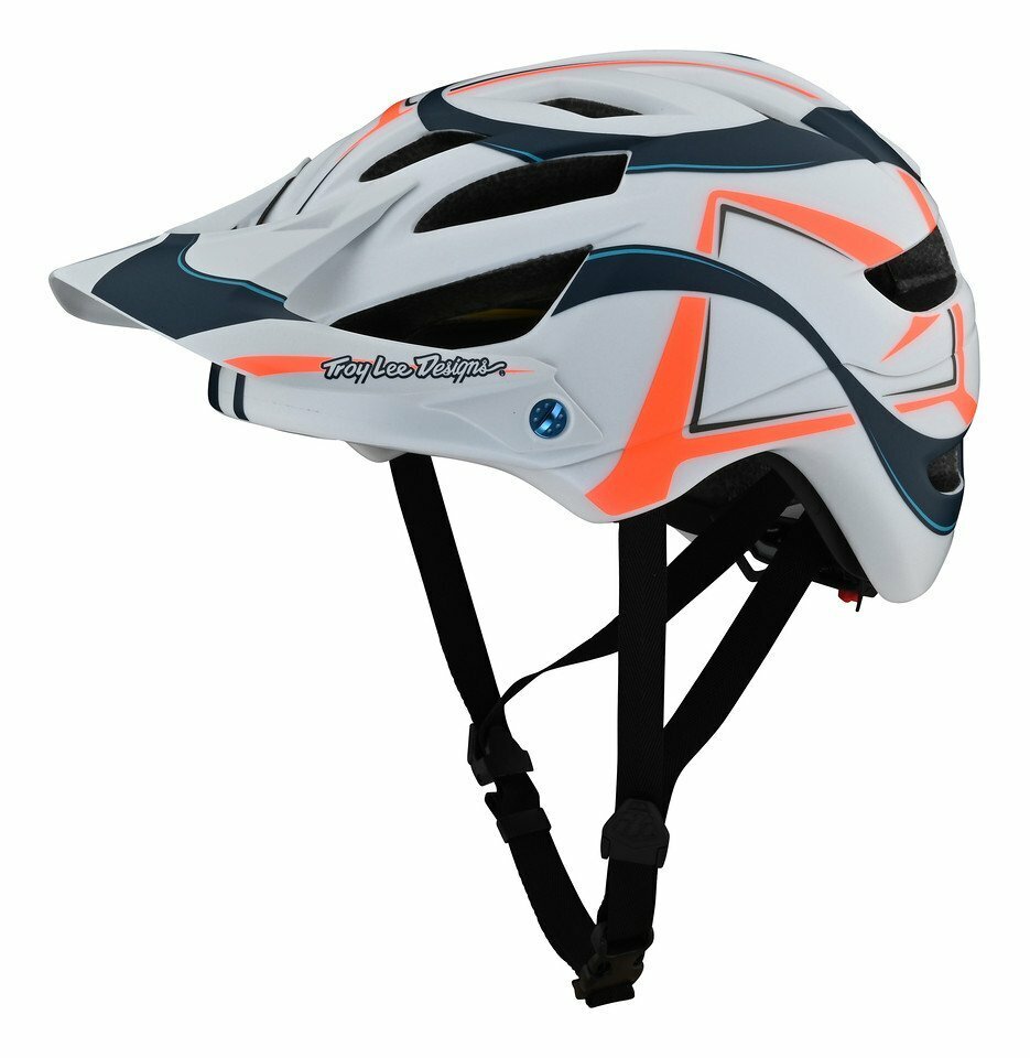 Troy Lee Designs A1 MIPS white/marine Kinder MTB-Helm