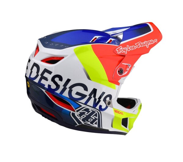 Troy Lee Designs D4 MIPS Composite DH-MTB-Helm Qualifier white/blue