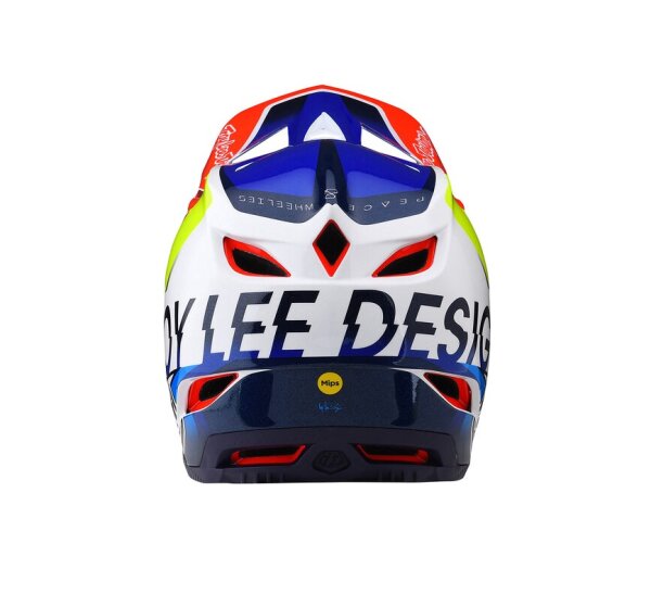 Troy Lee Designs D4 MIPS Composite DH-MTB-Helm Qualifier white/blue