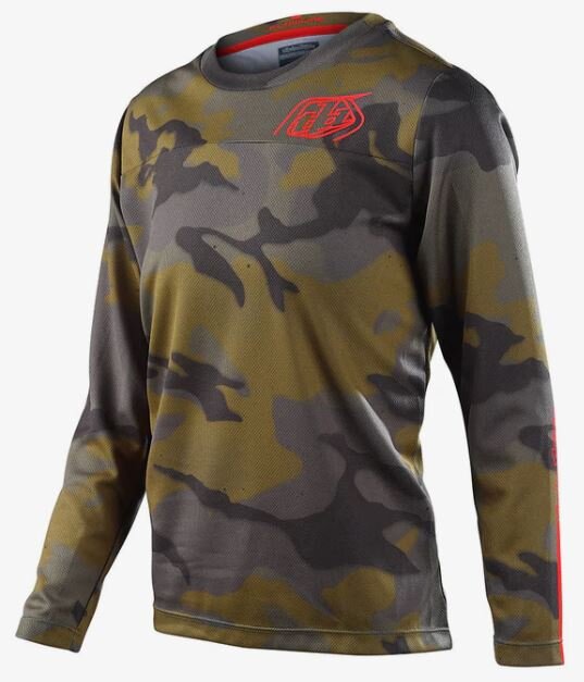 Troy Lee Designs Flowline Kinder-MTB-Jersey Spray Camo army