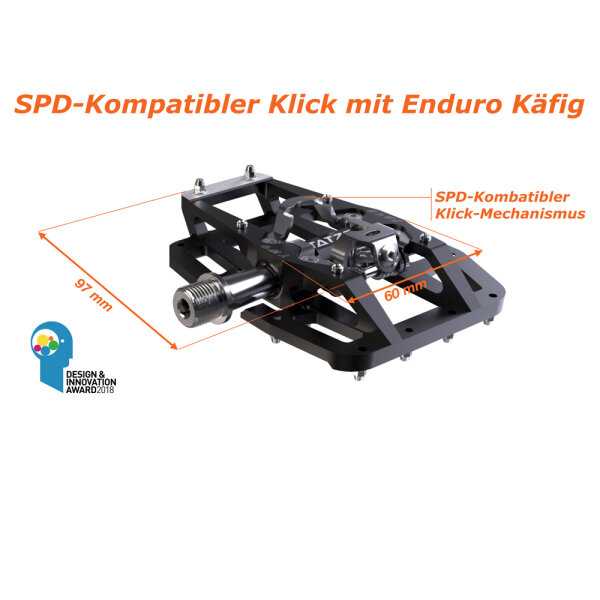 Tatze Two-Face Plattform / SPD-Klick-Pedal