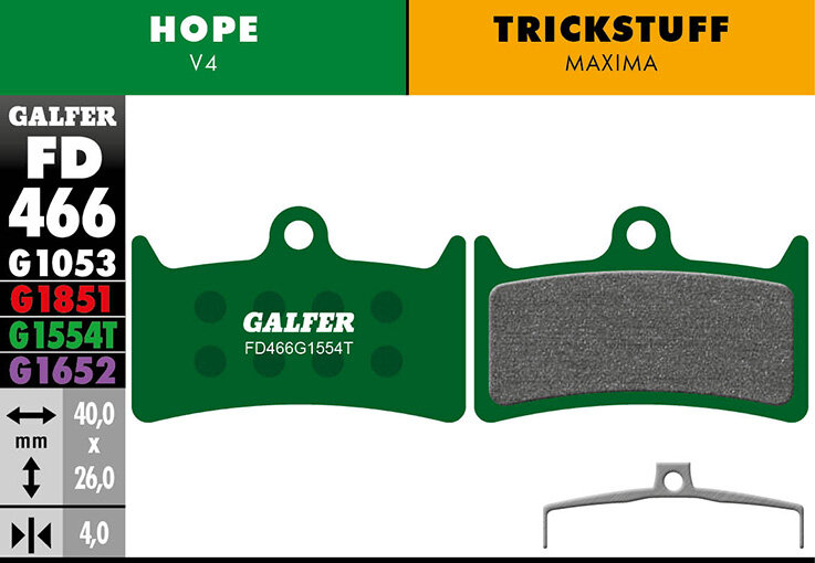 Galfer Hope/Trickstuff V4/Maxima Bremsbelag Pro