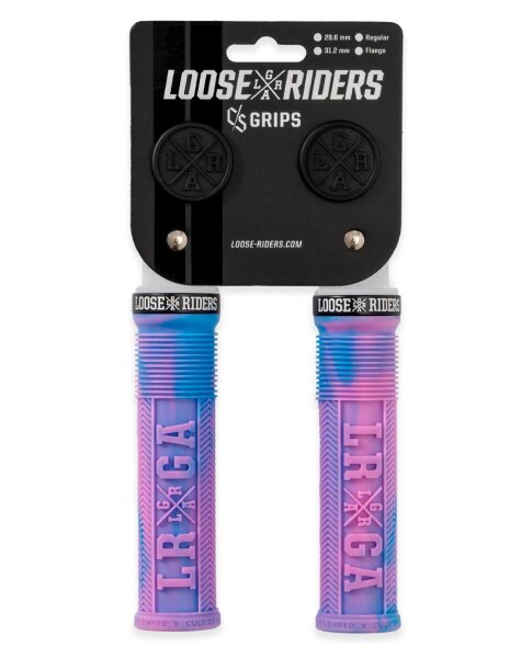Loose Riders C/S Regular MTB-Lock-on-Griffe Pink/Blau 29.6mm