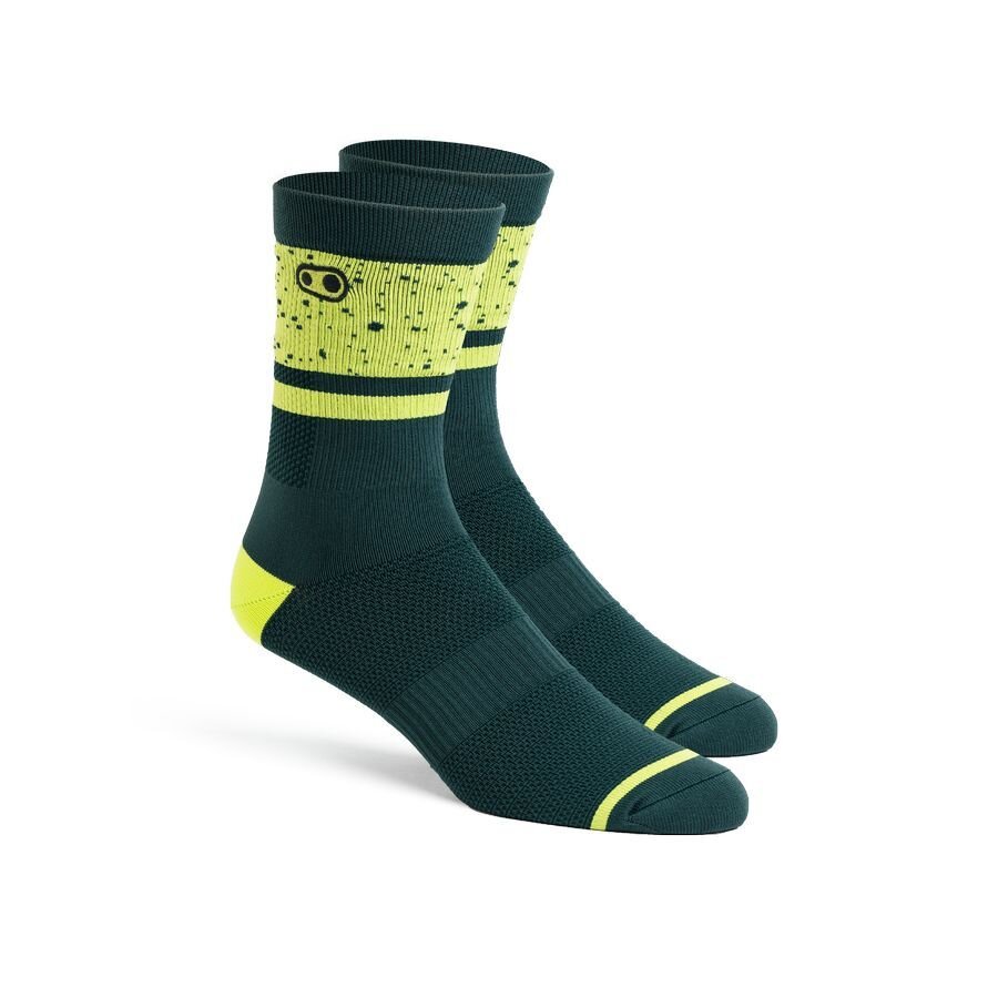 Crankbrother ICON Ltd. Splatter Edition Socken Black/Lime...